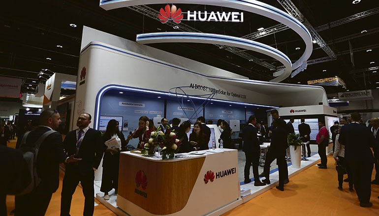 Der Stand von Huawei auf der World Future Energy Summit 2020 in Abu Dhabi Foto EFE