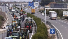 Protest von Landwirten , die faire Preise fordern, am 13. Februar bei Antequera, Málaga Foto: EFE