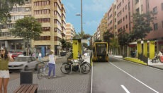 Zukunftsvision: Die E-Busse werden auf einem 11,7 Kilometer langen Korridor durch Las Palmas fahren. Foto: Ayto Las Palmas