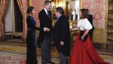 König Felipe und Königin Letizia beim Empfang des diplomatischen Korps im Königspalast in Madrid Foto: EFE