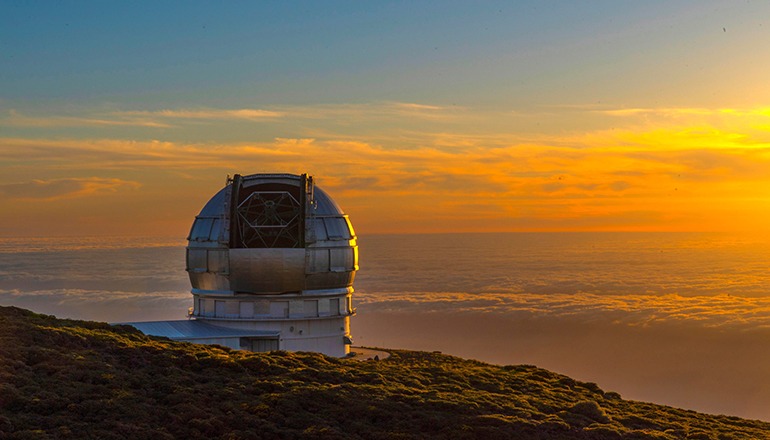 Das "Gran Telescopio de Canarias" (Grantecan) steht auf dem Roque de los Muchachos auf der Insel La Palma. Foto: EFE