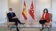 Weit voneinander entfernt: Regierungschef Pedro Sánchez und Madrids Regionalpräsidentin Isabel Díaz Ayuso Foto: efe