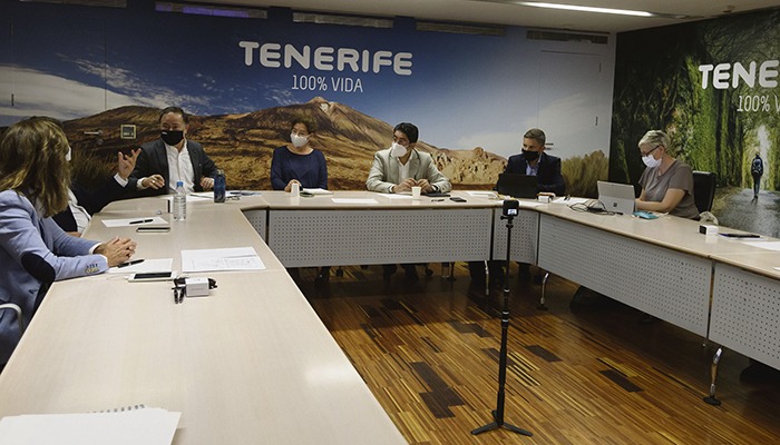 Vertreter des Cabildos und des Tourismusamts von Teneriffa bei einer der virtuellen Besprechungen des WTM 2020 Foto: cabildo de tenerife