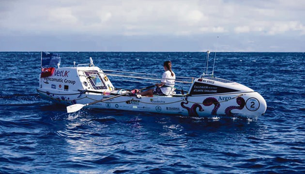 Jasmine aus Großbritannien will die jüngste Frau sein, die allein über den Atlantik rudert. Sie sammelt mit ihrem Projekt Spenden für die „ShelterBox“-Katastrophenhilfe. Foto: facebook/@atlanticcampaigns