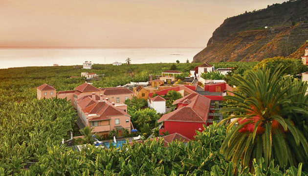 Das Fünfsternehotel Hacienda de Abajo liegt inmitten von Bananenplantagen in Tazacorte. Foto: efe