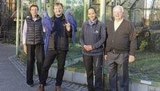 Arbeitstreffen in Karlsruhe: Brigitte Kiessling, Dr. Matthias Reinschmidt, Claudia Vollhardt und Wolfgang Kiessling (von links). Foto: Timo Deible/Zoo Karlsruhe