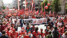 Kundgebung am 1. Mai in Madrid Foto: EFE