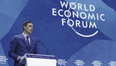 Präsident Sánchez während seiner Rede in Davos Foto: Pool Moncloa/Fernando Calvo