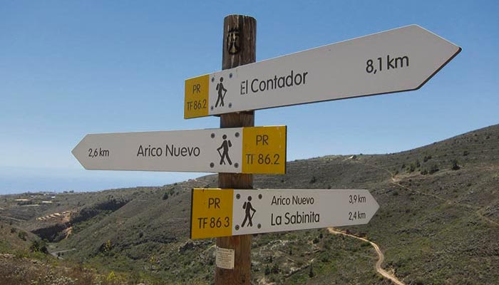 Beschilderung der Wanderwege in der Gemeinde Arico Foto: Cabildo de Tenerife